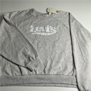 Levi's Men's Gray Pullover Sweater 1X Relaxed Fit Crew Neck Logo New